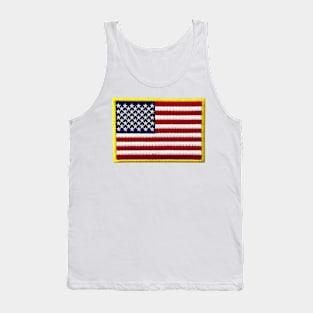 Embroidery American Flag Sticker Tank Top